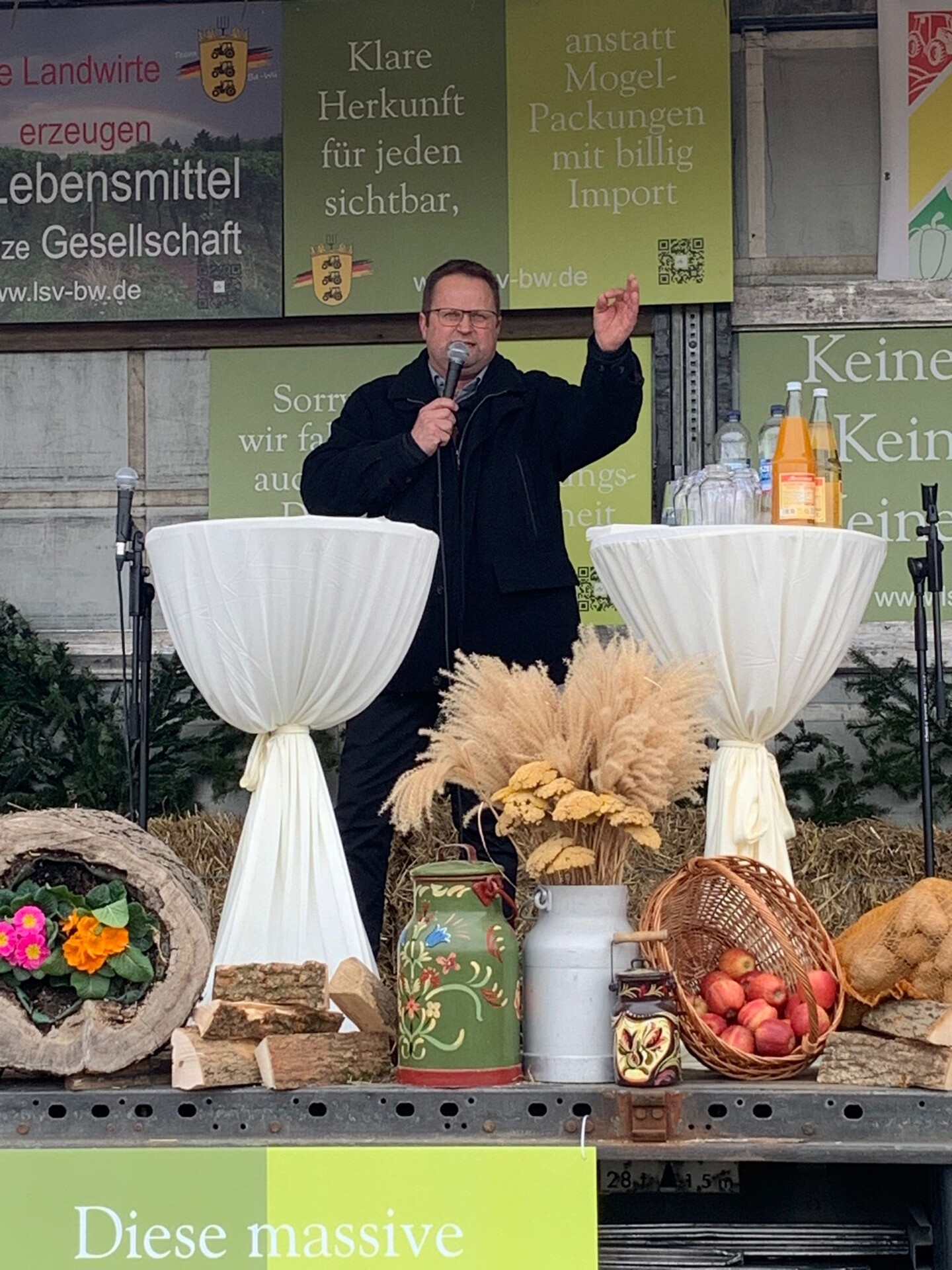 Bei der LsV-Kundgebung in Stuttgart sprach Jrgen Maurer stelltvertretend fr den LBV.