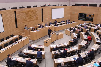 Plenarsaal mit Jochim Rukwied